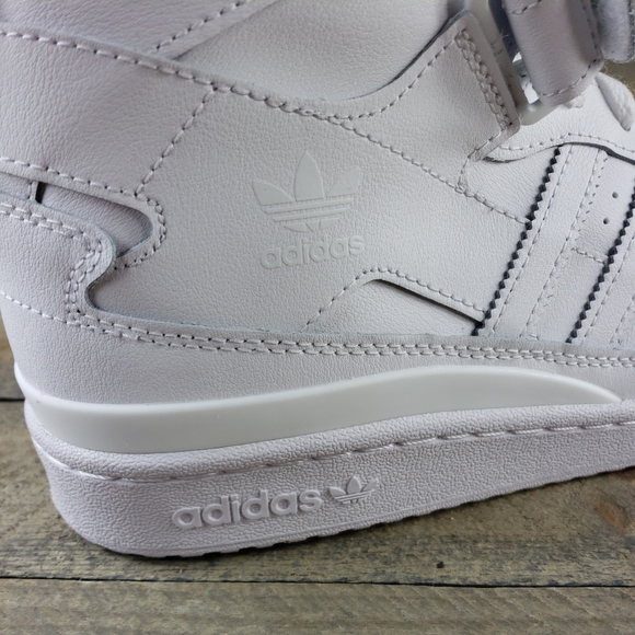 adidas Men's Forum Mid Leather upper Shoes Sneakers White - Picture 8 of 11